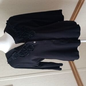 Notations boho style button up sweater.  Black med.  100% cotton